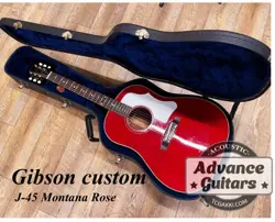 USED GIBSON CUSTOM SHOP ACOUSTIC GUITAR J-45 MONTANA RED