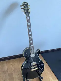 ELECTRIC GUITAR EPIPHONE BY GIBSON LES PAUL CUSTOM BLACK U99092278 & SOFT CASE