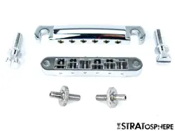 GIBSON USA TUNE-O-MATIC BRIDGE TAILPIECE, LES PAUL STUDIO MODEL, ALUMINUM/CHROME
