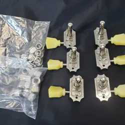 KLUSON 3 X 3 SINGLE LINE TUNERS FOR GIBSON LES PAUL EPIPHONE?  BUTTONS NICKEL