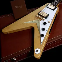 GIBSON CUSTOM SHOP 1958 KORINA FLYING V REISSUE VOS NATURAL WHITE PICKGUARD WEIG