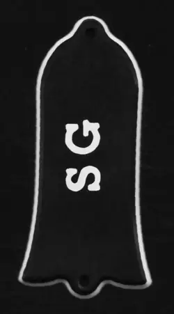 VINTAGE FLARED-BELL BEVELED TRUSS ROD COVER FOR GIBSON SG W/ SCREWS