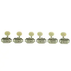 KLUSON VINTAGE 3 3 OVAL WHITE BUTTON NICKEL 2 ROW TUNERS FIT GIBSON KD-3-NPDR