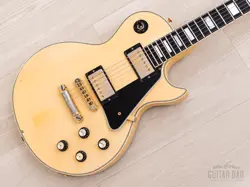 1977 GIBSON LES PAUL CUSTOM VINTAGE GUITAR ALPINE WHITE W/ T TOPS, CASE