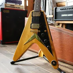 GIBSON CUSTOM SHOP 1958 KORINA FLYING V REISSUE BLACK PICKGUARD