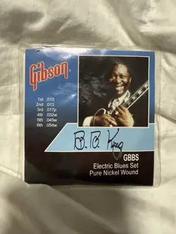 GIBSON BB KING AUTOGRAPHED GBBS ELECTRIC BLUES SET PURE NICKEL WOUND 