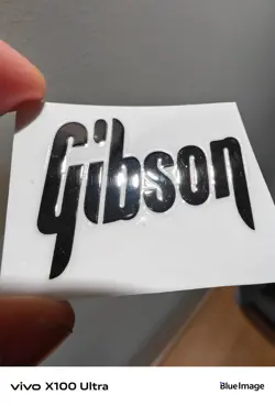 2PCS CLASSIC GIBSON USA GUITAR HEADSTOCK VINYL UV TRANSFER RAISED DECALS STICKER