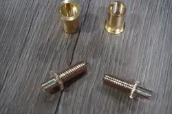 TUNEOMATIC BRIDGE POSTS AND SCREWS - GOLD GIBSON STYLE TUNE-O-MATIC BRIDGE POSTS