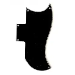PICKGUARD BLACK HALF FACE 3PLY FOR GIBSON SG 1971-2018 OR 1961 REISSUE