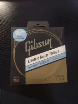 GIBSON ELECTRIC GUITAR STRINGS BRITE WHITE REINFORCED-SEALED PACKAGE