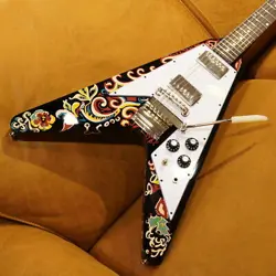 EPIPHONE INSPIRED BY GIBSON CUSTOM SHOP JIMI HENDRIX LOVE DROPS FLYING V #GGD3A