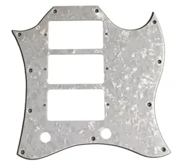 FOR GIBSON SG STANDARD STYLE 3 PICKUP GUITAR PICKGUARD 4 PLY WHITE PEARL