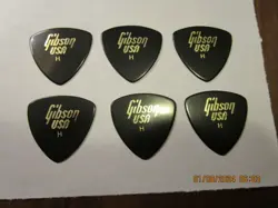  LOT OF 6 VINTAGE 90S GIBSON CELLULOID USA 346 WEDGIE GUITAR PICKS (HEAVY) #161