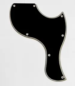 BLACK/WHITE 5 PLY WIDE BEVEL PICKGUARD FOR 2011-2013 GIBSON SG JUNIOR REISSUE