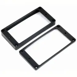 METAL HUMBUCKER PICKUP RING SET SLANTED & CURVED BOTTOM FOR GIBSON GUITAR  BLACK