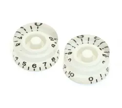 (2) WHITE 1-10 SPEED KNOBS FOR GIBSON® & GUITAR/BASS W/CTS POTS PK-0130-025