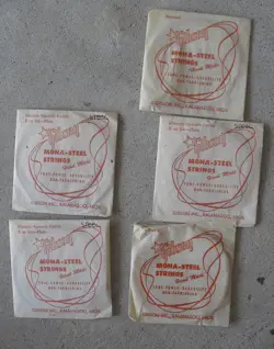 LOT OF 5 VINTAGE GIBSON MONA STEEL GUITAR STRINGS UNUSED IN PACKAGES