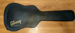 VINTAGE GIBSON HARD SHELL ACOUSTIC GUITAR CASE BLACK