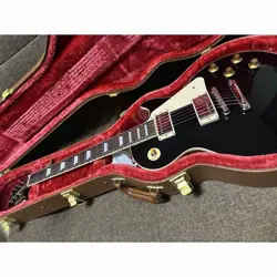 ELECTRIC GUITAR GIBSON LES PAUL STANDARD 50S PLAIN TOP EBONY BLACK 2023 W/ CASE