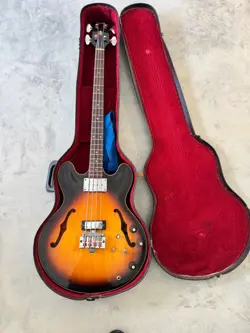1968 GIBSON EB-2 SEMI HOLLOW SHORT SCALE ELECTRIC BASS W OCBC~100% ORIGINAL, VG+