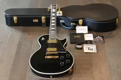 MINTY! 2024 GIBSON LES PAUL CUSTOM ELECTRIC GUITAR BLACK EBONY + COA OHSC