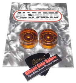 ALL PARTS LES PAUL KNOBS SET AMBER GUITAR PARTS PROJECT CUSTOM GIBSON PICK
