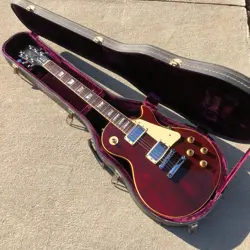 VINTAGE 1976 GIBSON LES PAUL STANDARD & CASE - WINE RED