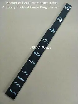 FLORENTINE MOTHER OF PEARL INLAID A EBONY FINGERBOARD FOR GIBSON STYLE BANJO