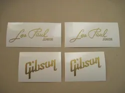 4 LES PAUL JUNIOR GIBSON GUITAR HEADSTOCK DECAL VINYL STICKER LOGO