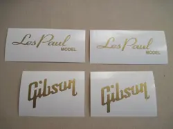 4 LES PAUL MODEL CST GIBSON GUITAR HEADSTOCK DECAL VINYL STICKER LOGO