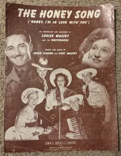 THE HONEY SONG SHEET MUSIC BY ARBOR GIBSON & CURT MASSEY