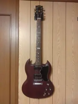 GIBSON SGJ BURGUNDY ELECTRIC GUITAR WITH ORIGINAL PARTS, USED