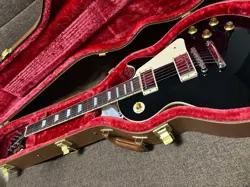 ELECTRIC GUITAR GIBSON USA LES PAUL STANDARD 50S PLAIN TOP EBONY BLACK 2023 USA