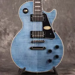 EPIPHONE INSPIRED BY GIBSON LES PAUL CUSTOM FIGURED TRANSPARENT BLUE EXCLUSIVE M