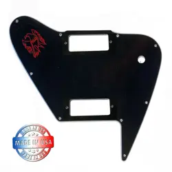 BLACK 3 PLY PICKGUARD FOR 2015 GIBSON NON REVERSE FIREBIRD LE + EMBLEM DECAL