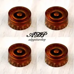 4 KNOBS SPEED PLEXI FOUNDATION AMBER INCH SIZE 24 SPLINES SHAFT STYLE GIBSON LP