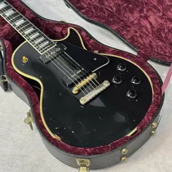 GIBSON CUSTOM SHOP 1954 LES PAUL CUSTOM EBONY AGED ELECTRIC GUITAR