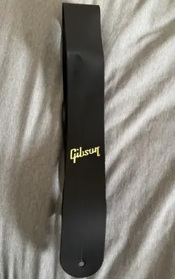 GIBSON LEATHER STRAP GOLD LOGO GENUINE GUITAR PARTS LES PAUL 