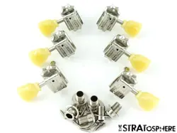 6 GIBSON USA LES PAUL STUDIO MODEL TUNERS, TUNING, VINTAGE GUITAR, NICKEL.