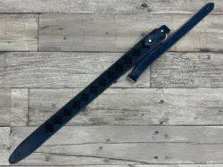 BLUE BELL STRAPS 1970 ABRAXAS LEATHER -BLUE- GIBSON FLOOR PRODUCTS