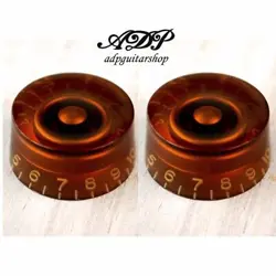 2 KNOBS SPEED PLEXI FOUNDATION AMBER INCH SIZE 24 SPLINES SHAFT STYLE GIBSON LP