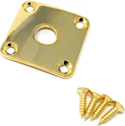 GOLD METAL JACK PLATE COMPATIBLE WITH GIBSON LES PAUL GUITAR SQUARE CURVED WITH 
