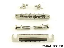 GIBSON MARY FORD LES PAUL STANDARD TUNE-O-MATIC BRIDGE TAILPIECE ALUMINUM/NICKEL