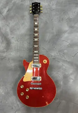 GIBSON 1975 LES PAUL DELUXE  RED SPARKLE  LEFTY