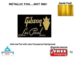 GIBSON LES PAUL GUITAR DECAL FOIL WATERSLIDE HEADSTOCK RESTORATION LOGO 4G