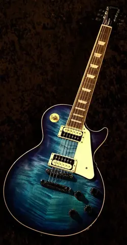 GIBSON EXCLUSIVE LES PAUL TRADITIONAL PRO V BLUEBERRY BURST USA AAA FLAME MAPLE