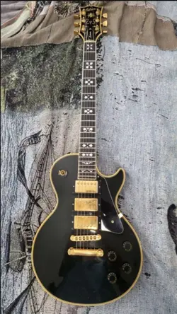 1981 GIBSON LES PAUL ARTISAN VINTAGE GUITAR 3 PICKUP EBONY, CUSTOM-SPEC W/ CASE
