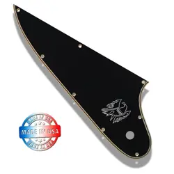 BLACK/CREAM WIDE BEVEL PICKGUARD FOR 2007-2019 GIBSON FIREBIRD + CHROME DECAL