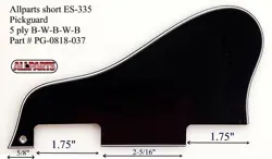 NEW - PICKGUARD FOR GIBSON ES-335 SHORT -5-PLY BLACK