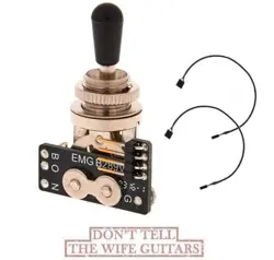 EMG 3 POS POSITION CHROME TOGGLE SWITCH B289 BLACK TIP GIBSON TYPE (TIP SCRATCH)